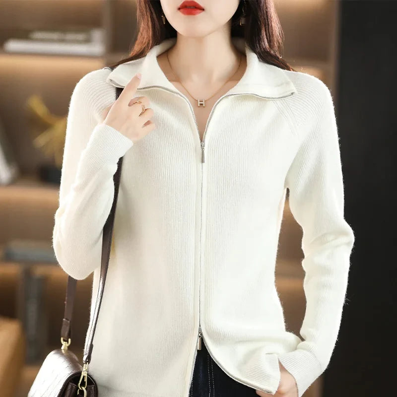 Cardigan da donna con chiusura a doppia cerniera
