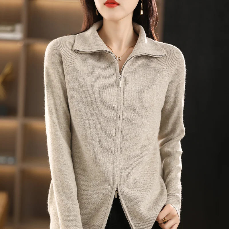 Cardigan da donna con chiusura a doppia cerniera