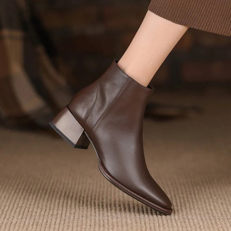 Sophia Chunky Heel Ankle Boots