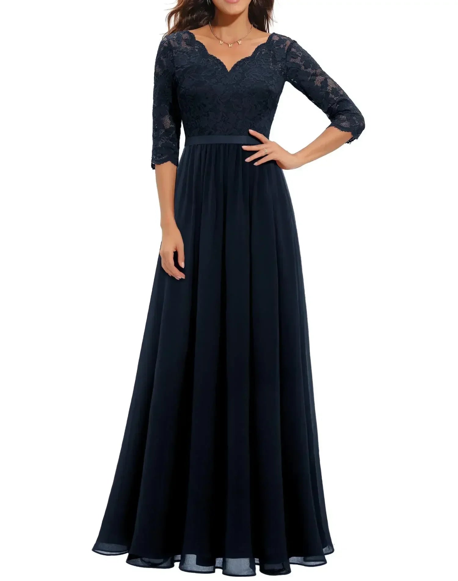 Women's Elegant Lace Maxi Dress