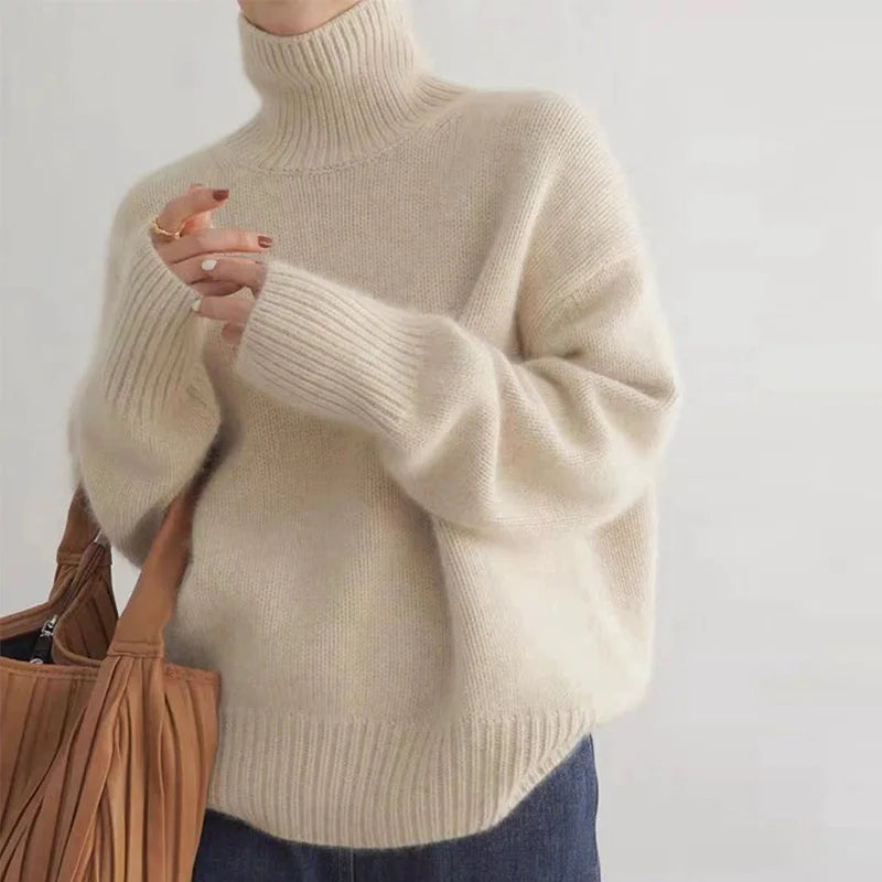 Women's Soft Knit High Neck Sweater