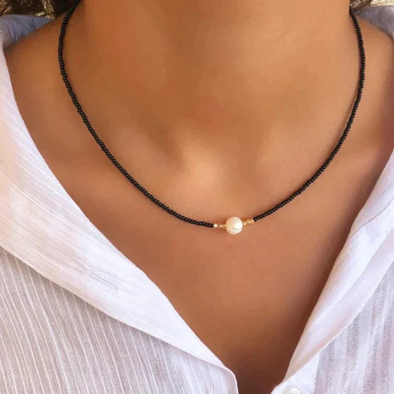 Nora - Pearl Beaded Choker