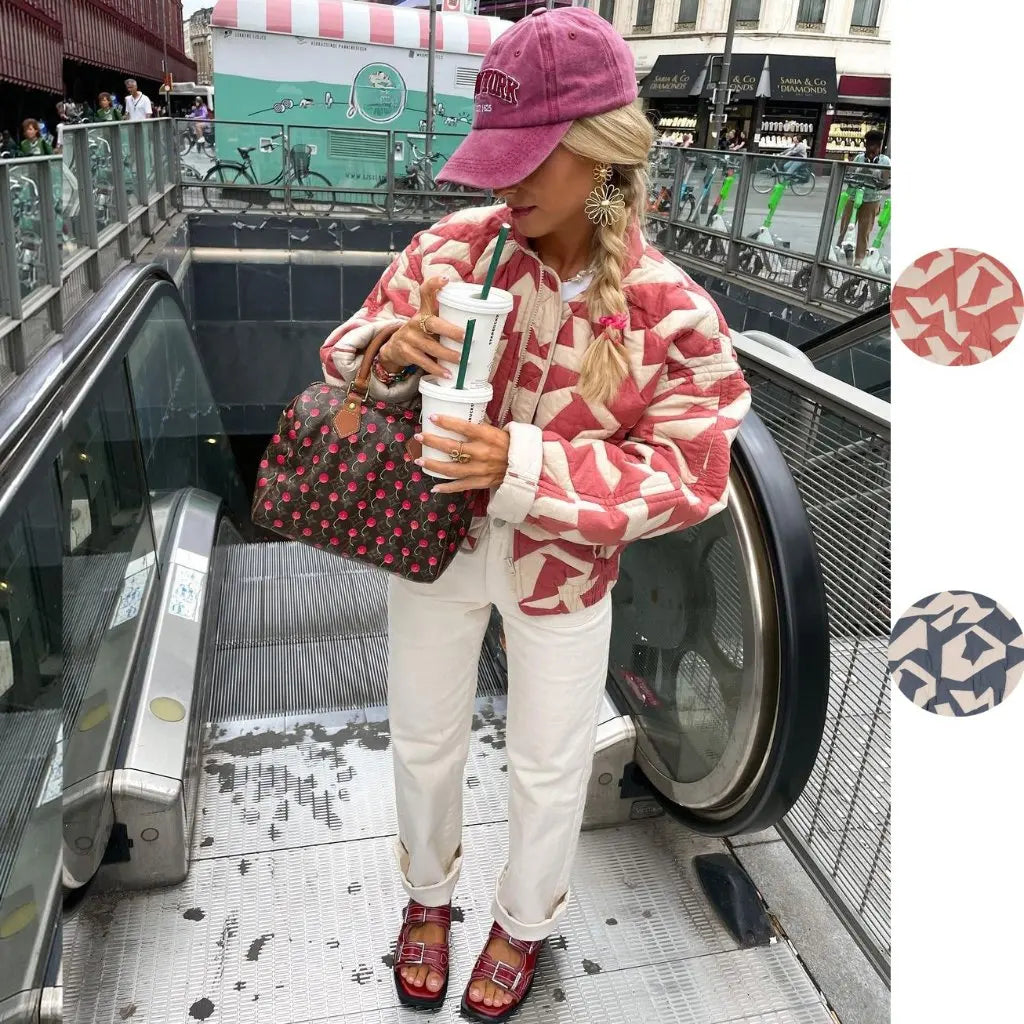 Camila Printed Padded Short Coat