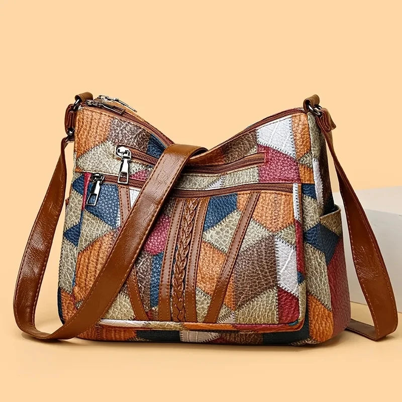 Pamela - Vegan Leather Patchwork Shoulder Bag
