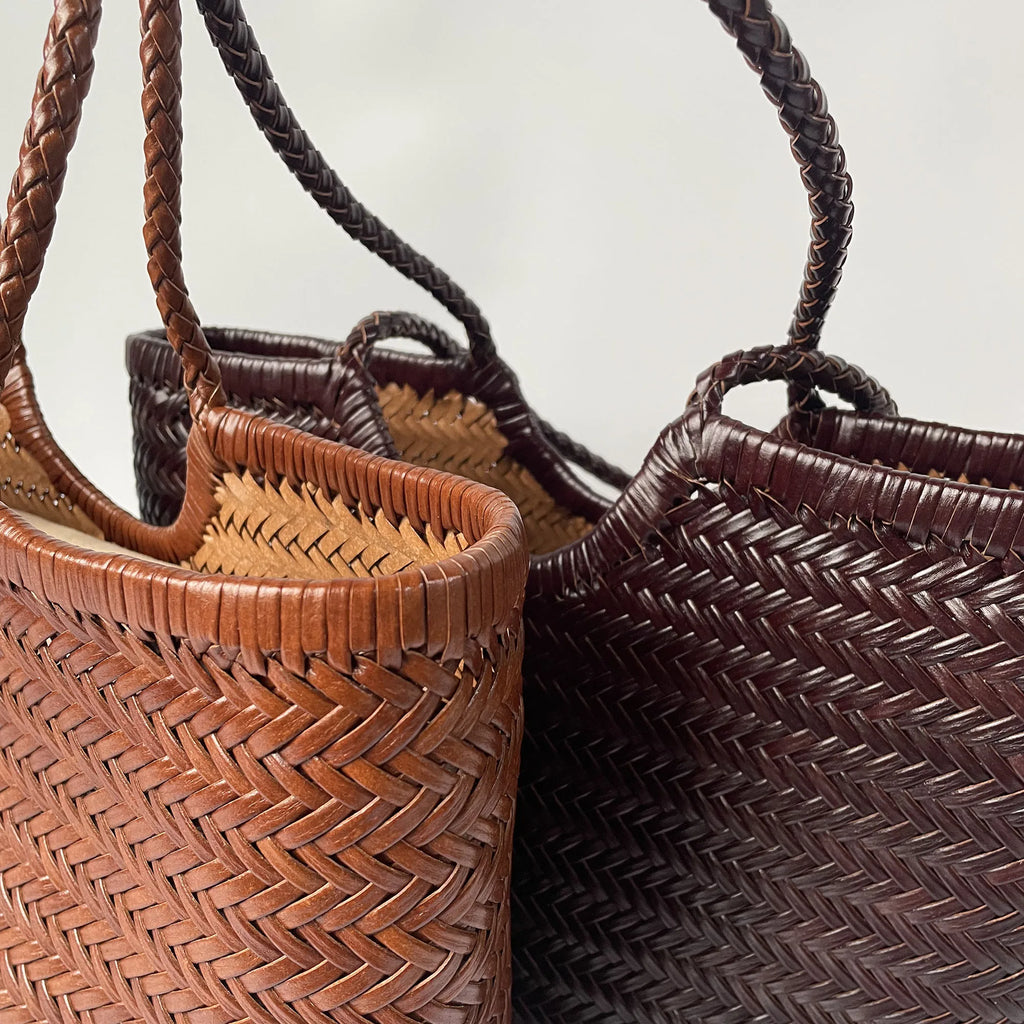 Kathy - Leather Woven Tote Bag