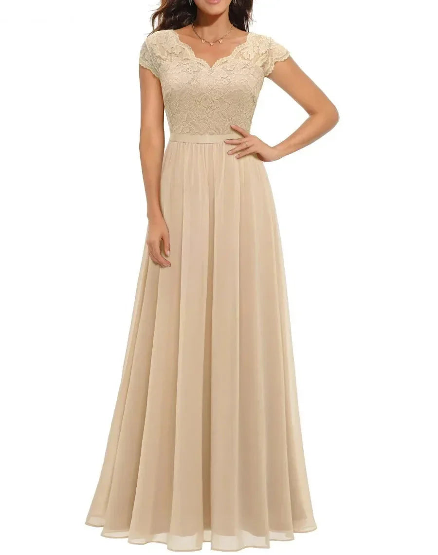 Women's Elegant Lace Maxi Dress