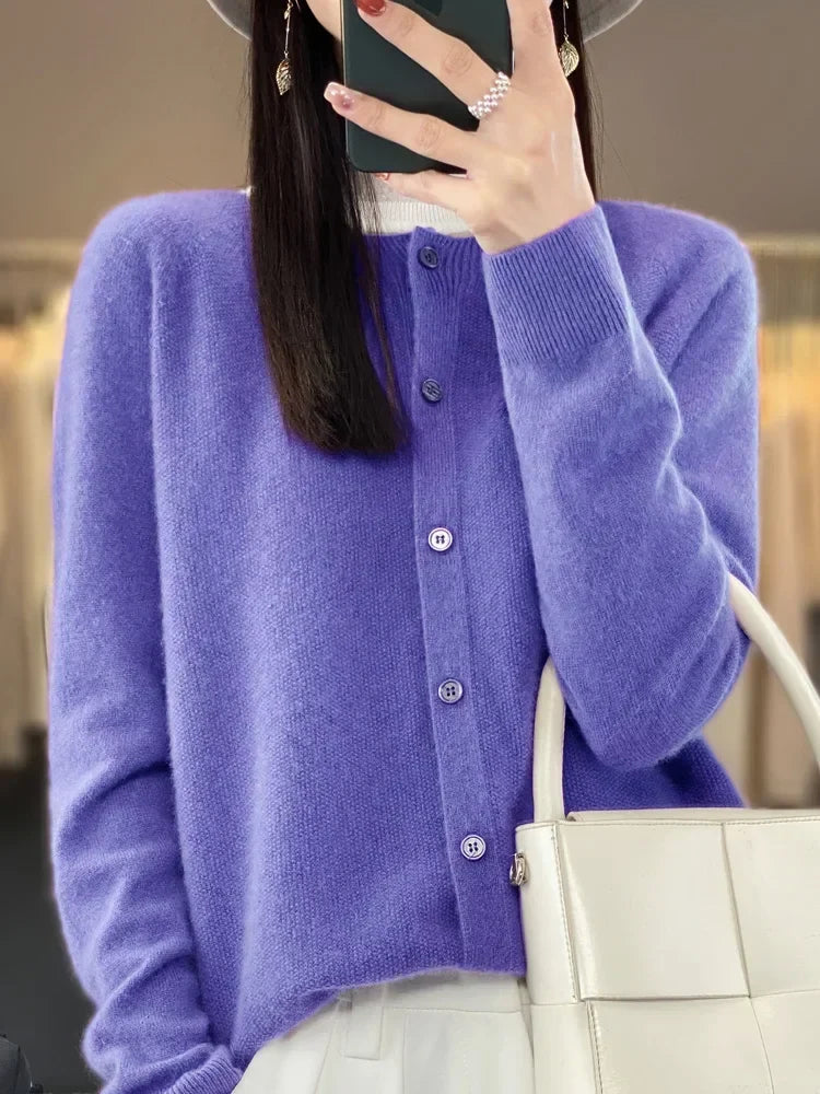 Women's Classic Button Front Ribbed Cardigan