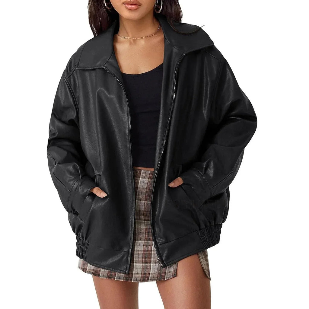 Carol - Oversized Leather Jacket