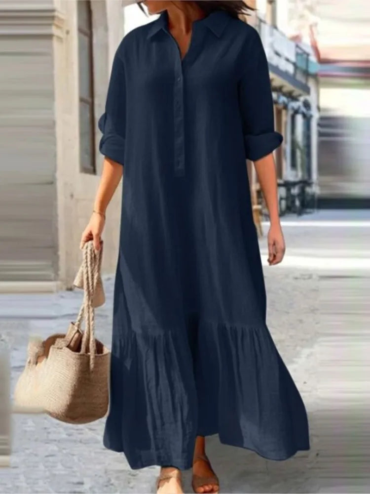 Laura - Tiered Shirt Maxi Dress