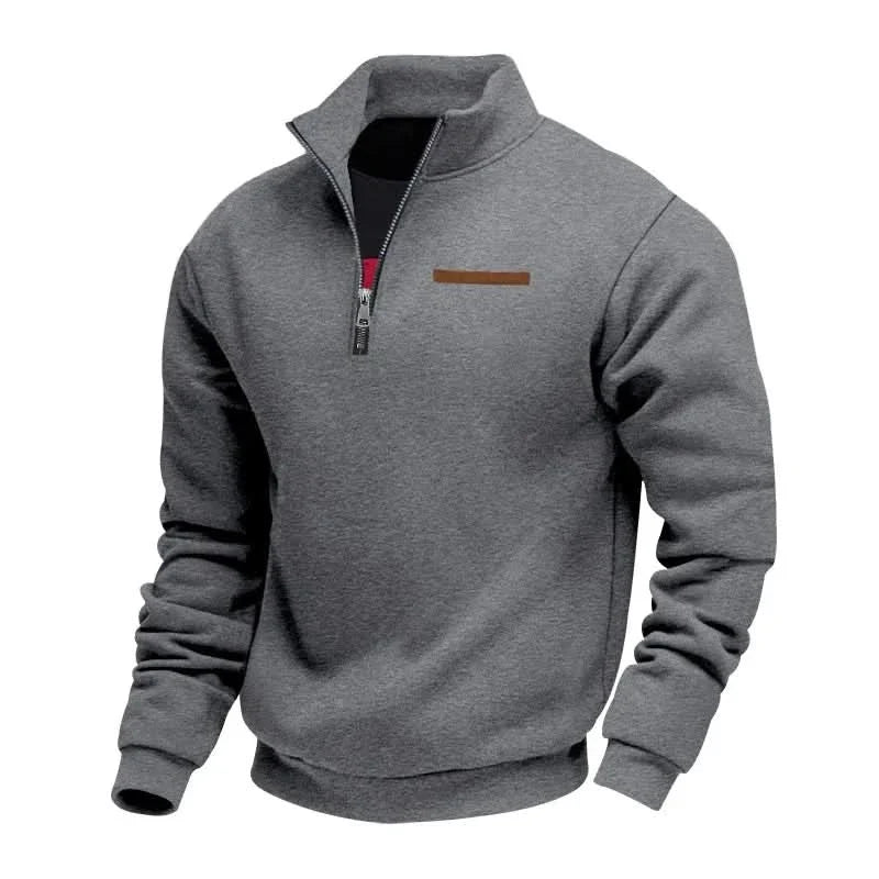 Men's Quarter-Zip Stand Collar Sweater