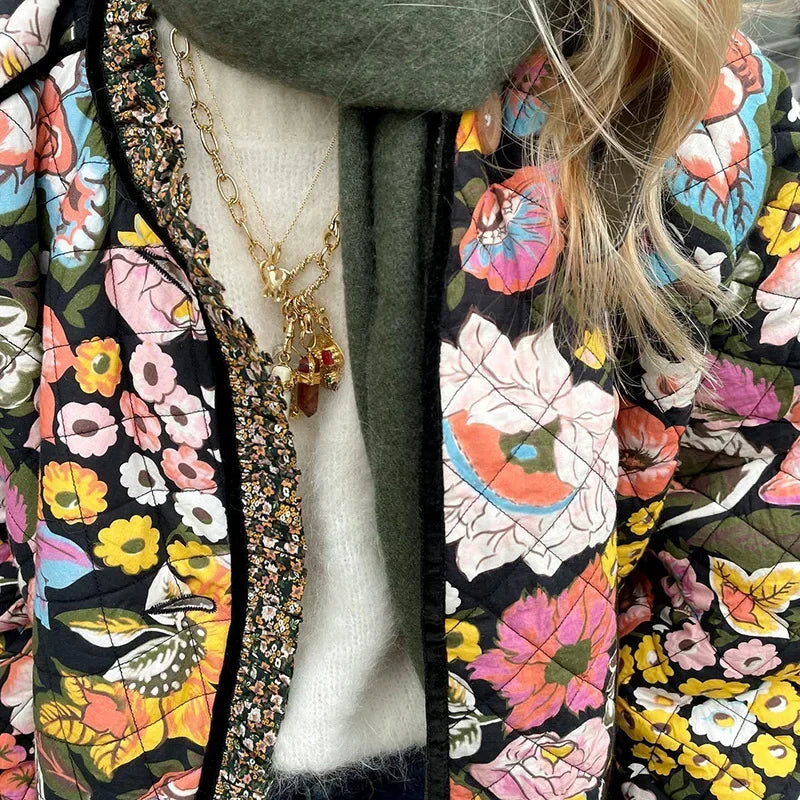 Harper - Floral Quilted Coat