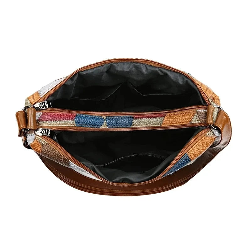 Pamela - Vegan Leather Patchwork Shoulder Bag