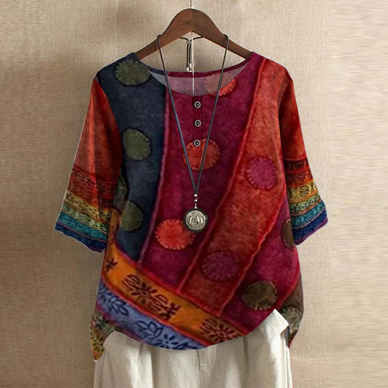 Women’s Printed Boho Loose Fit Blouse