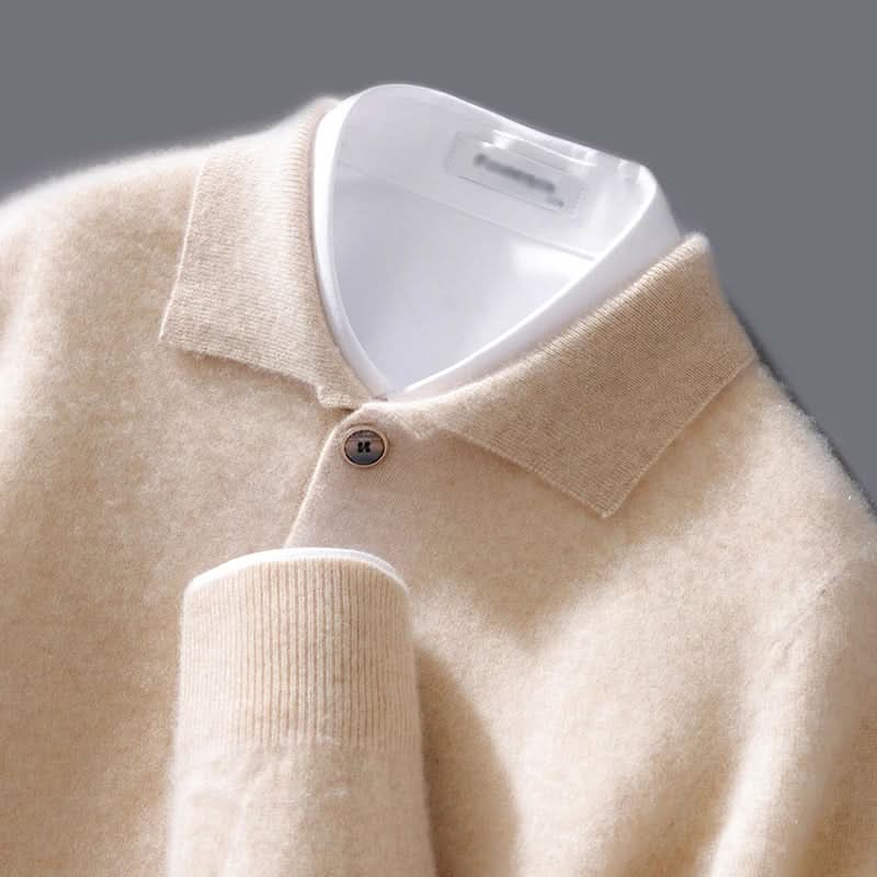 Maglione da uomo a maniche lunghe con colletto polo