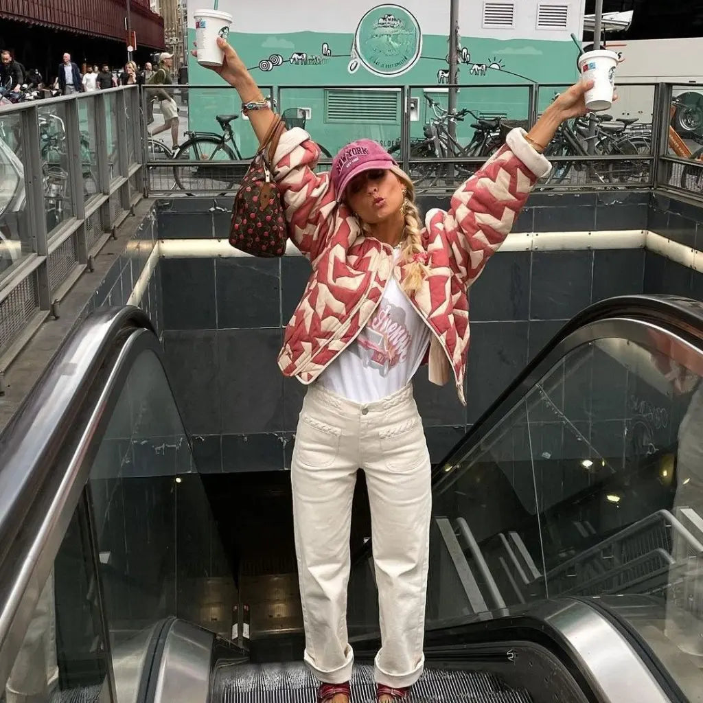 Camila Printed Padded Short Coat