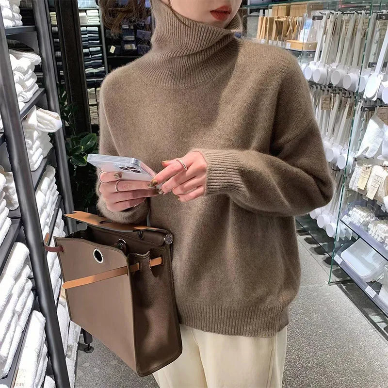 Women's Soft Knit High Neck Sweater