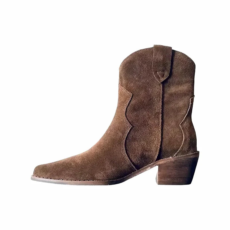 Athena - Suede Western Boots