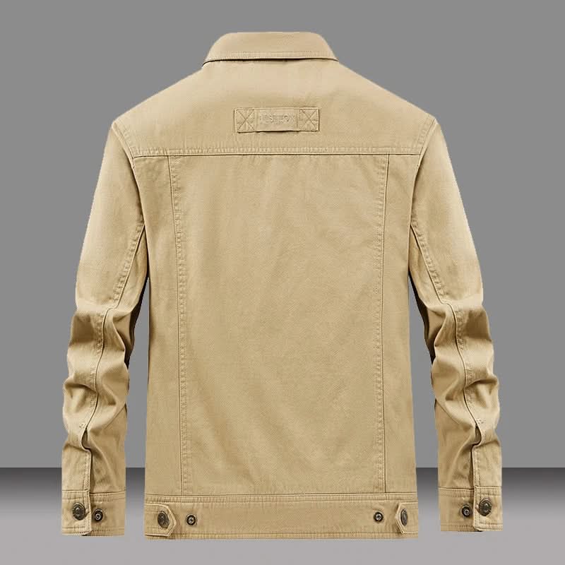 Men's Utility Field Jacket with Button Front and Chest Pockets