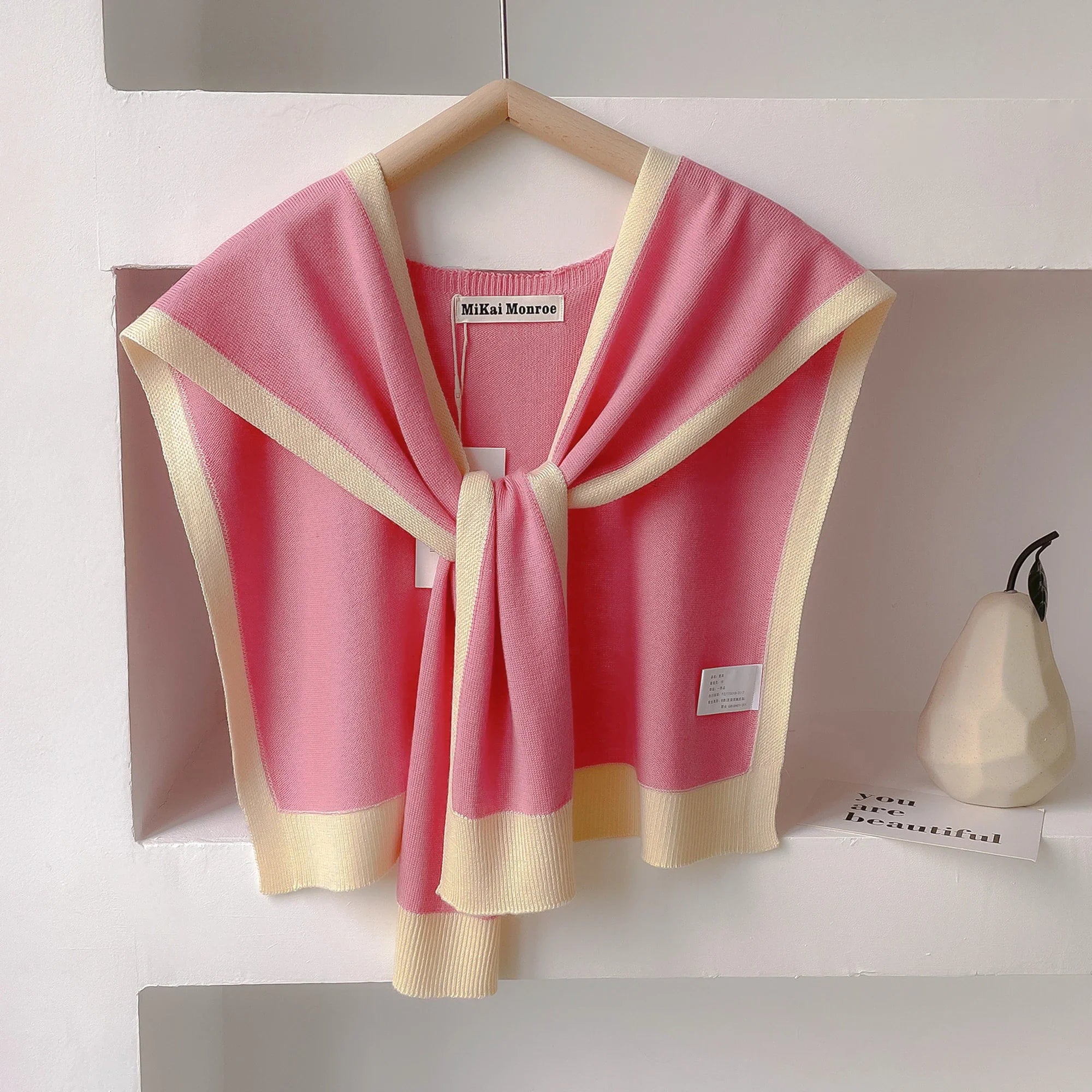 Emma – Striped Knit Shoulder Shawl