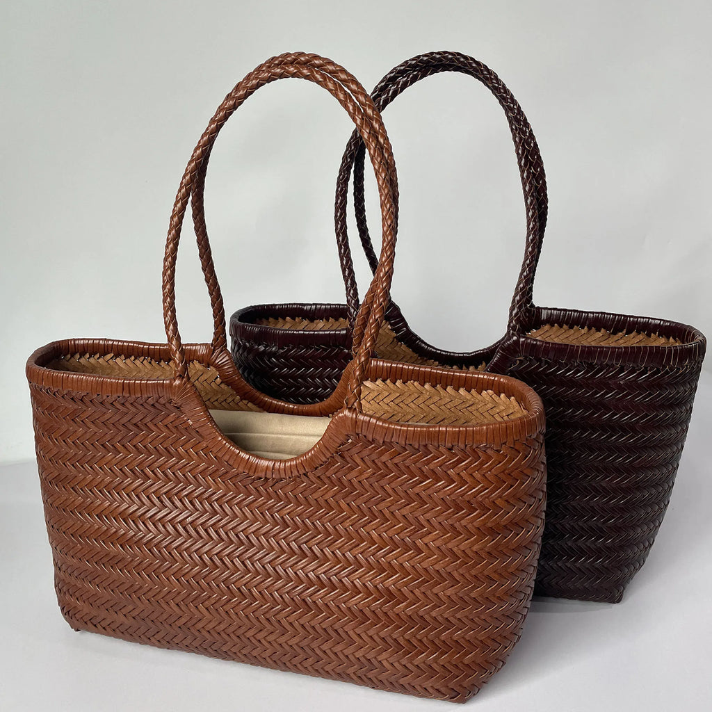 Kathy - Leather Woven Tote Bag