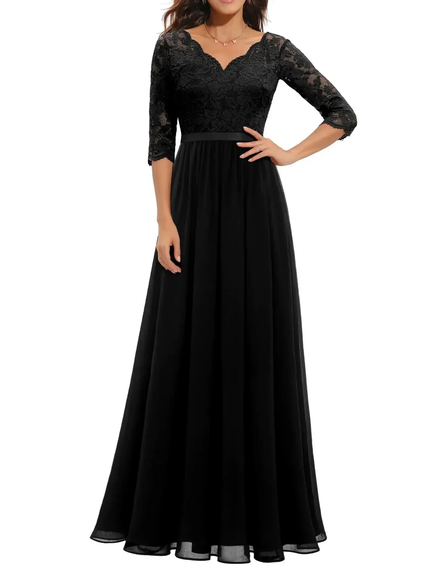 Women's Elegant Lace Maxi Dress