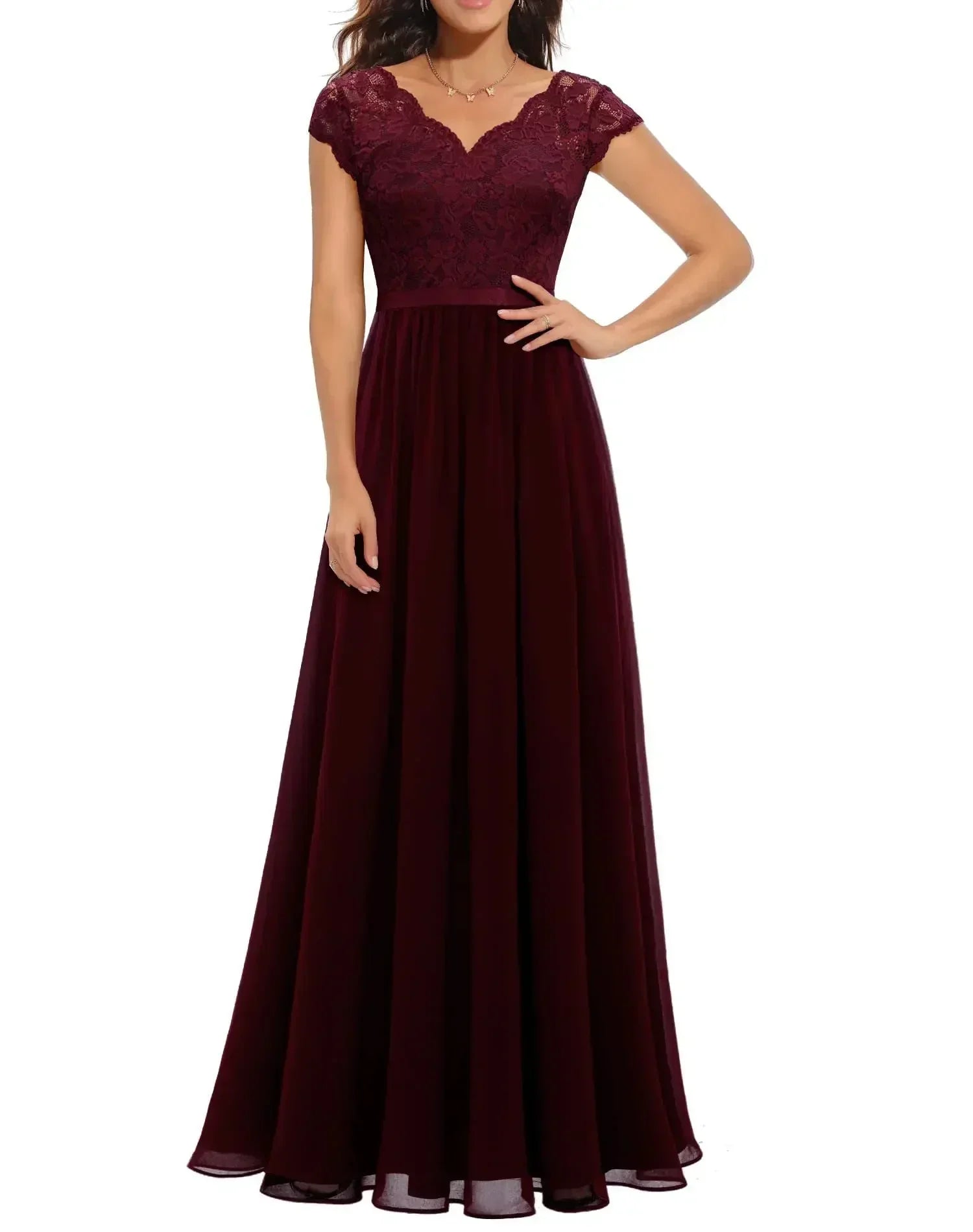 Women's Elegant Lace Maxi Dress