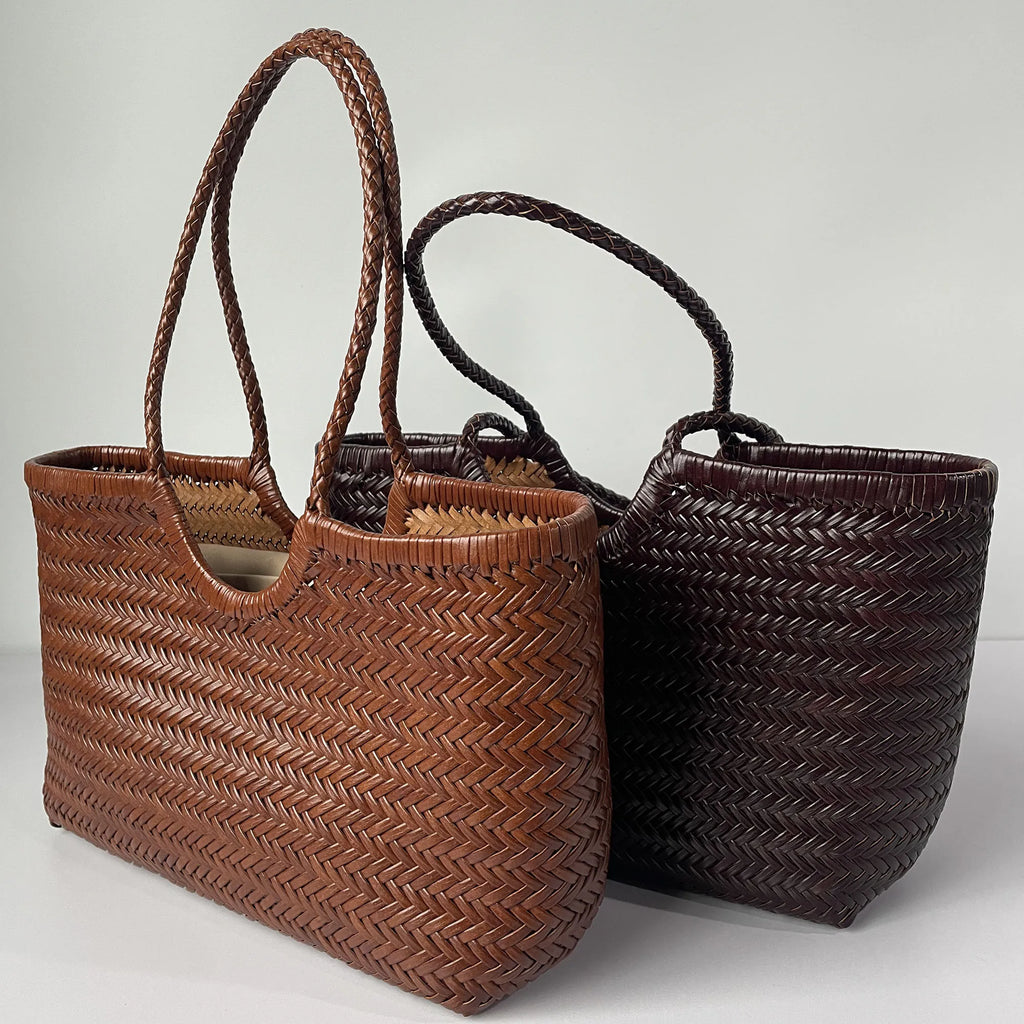 Kathy - Leather Woven Tote Bag