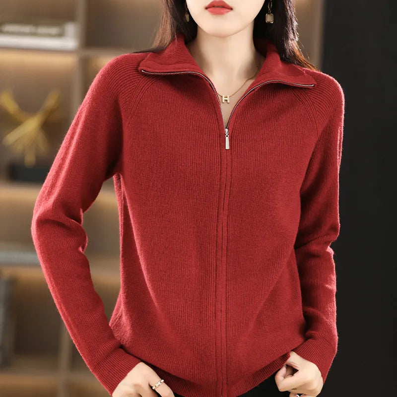 Cardigan da donna con chiusura a doppia cerniera