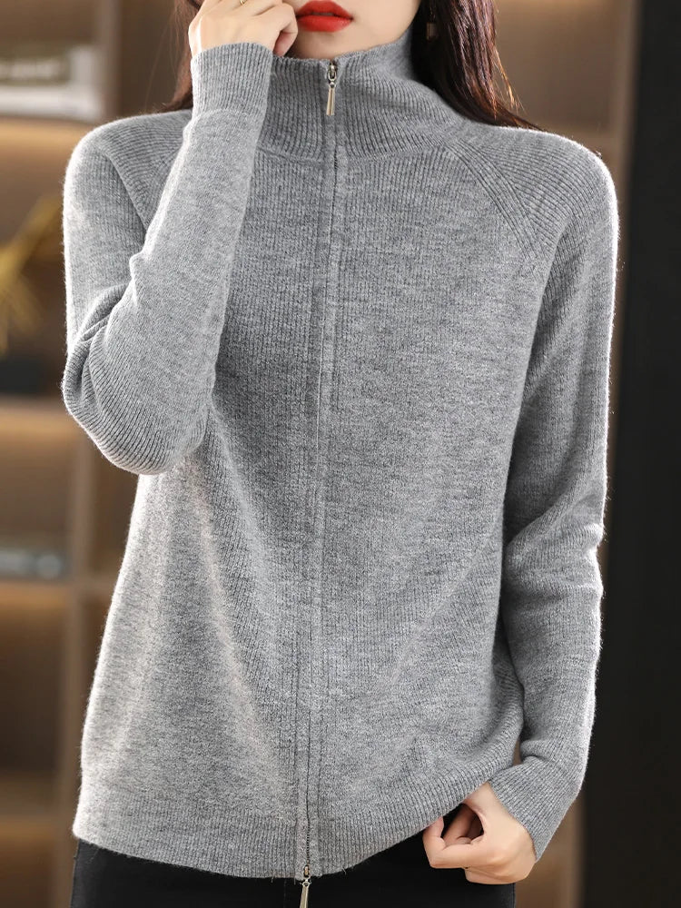 Cardigan da donna con chiusura a doppia cerniera