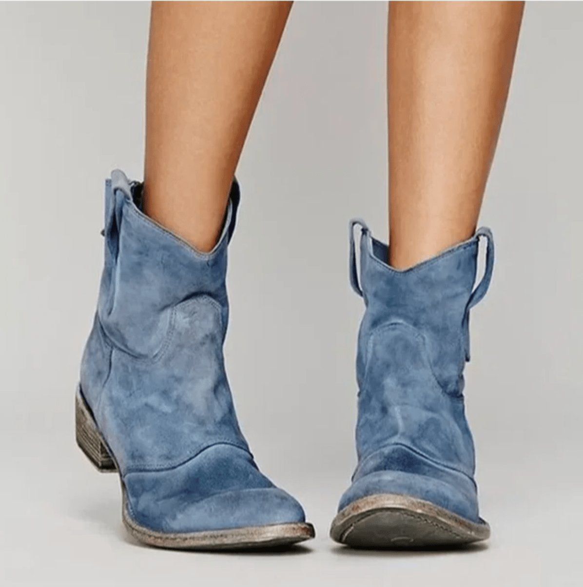 Women's Western Flat Heel Ankle Boots