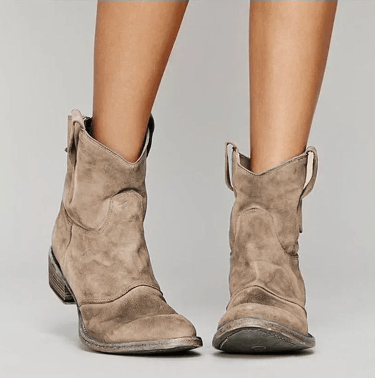 Women's Western Flat Heel Ankle Boots