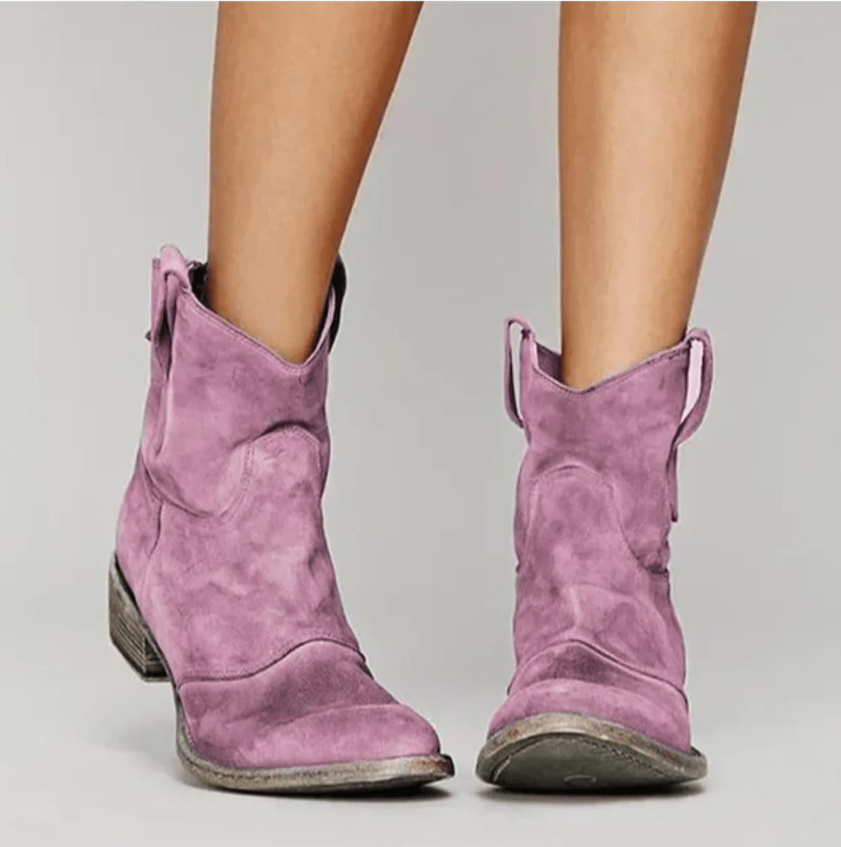 Women's Western Flat Heel Ankle Boots