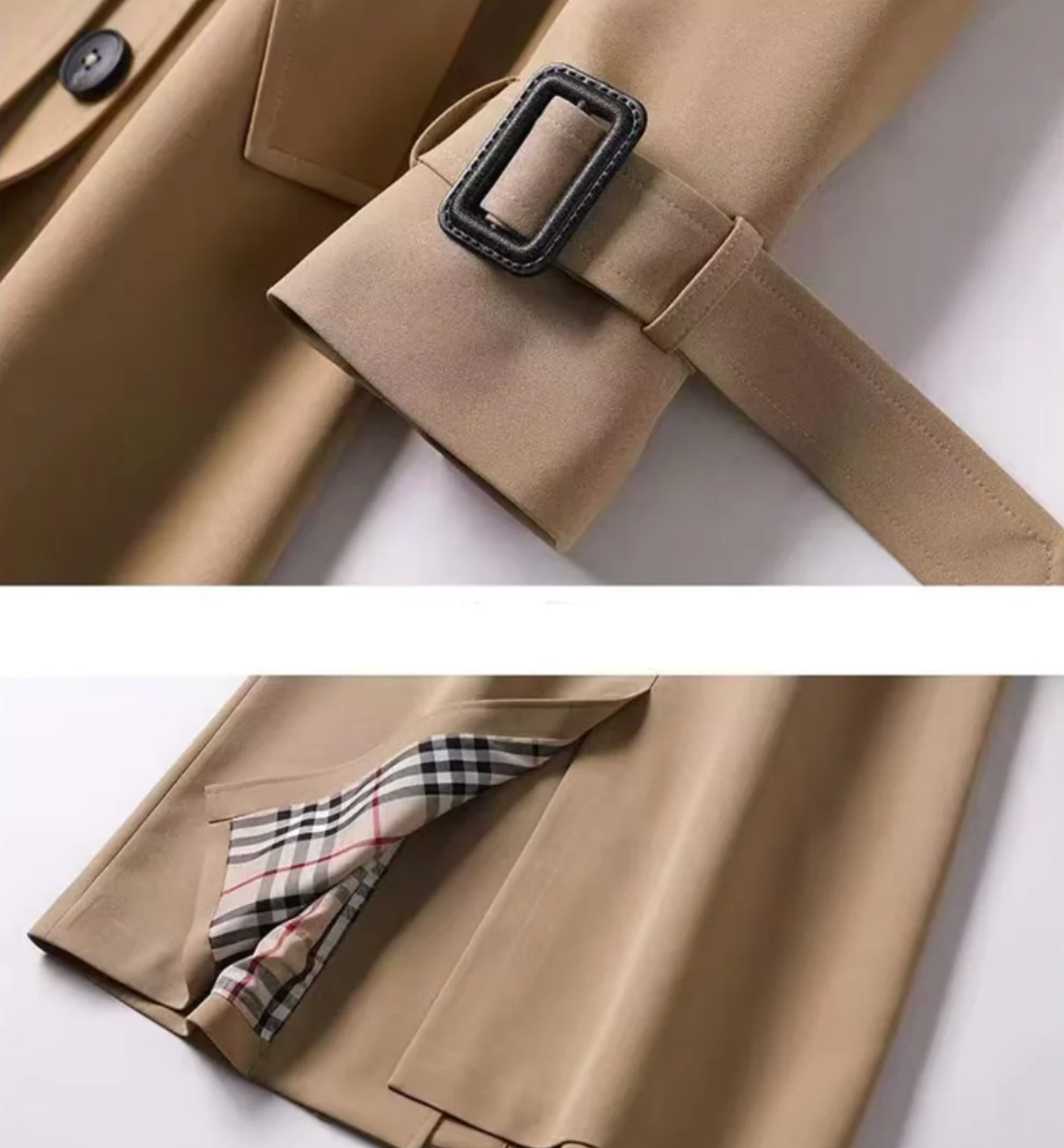 Trench-coat croisé pour femme avec ceinture
