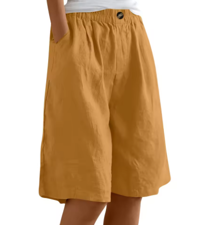 Relaxed High-Waisted Casual Bermuda Shorts for Women