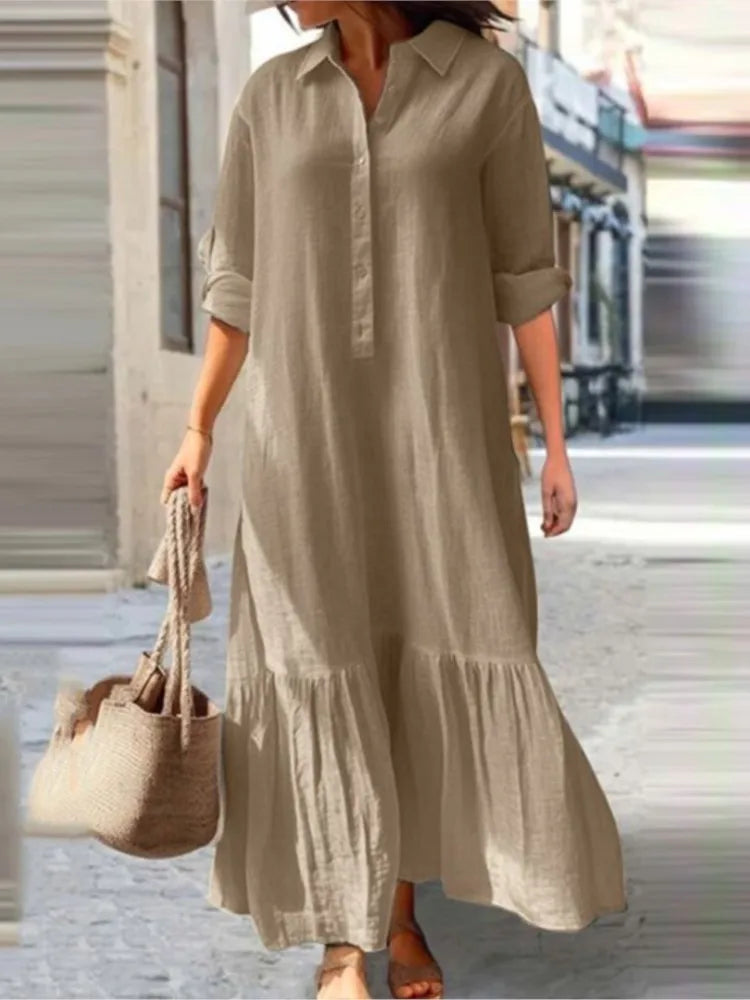 Laura - Tiered Shirt Maxi Dress