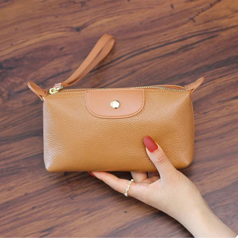 Anne - Vegan Leather Wristlet Clutch Bag