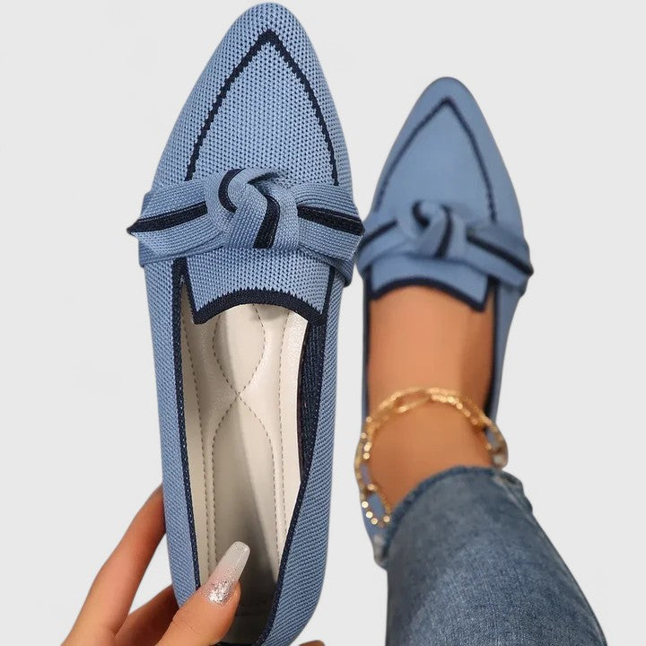 Γυναικείες μπαλαρίνες slip-on με μυτερή μύτη και φιόγκο