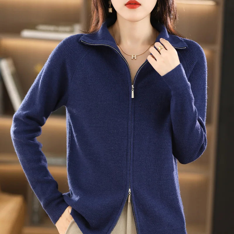 Cardigan da donna con chiusura a doppia cerniera