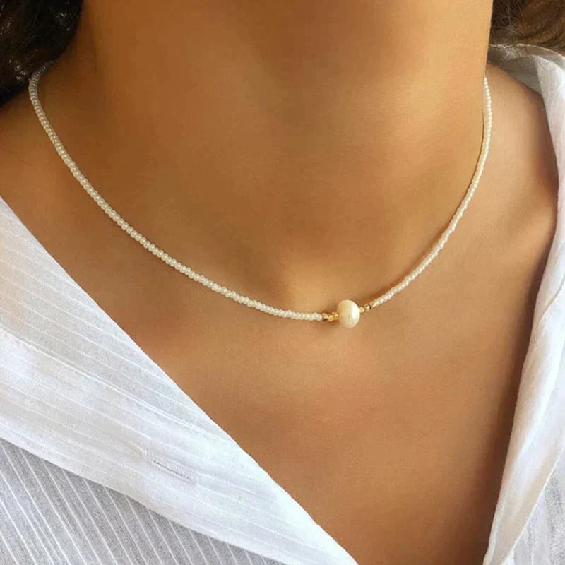 Nora - Pearl Beaded Choker
