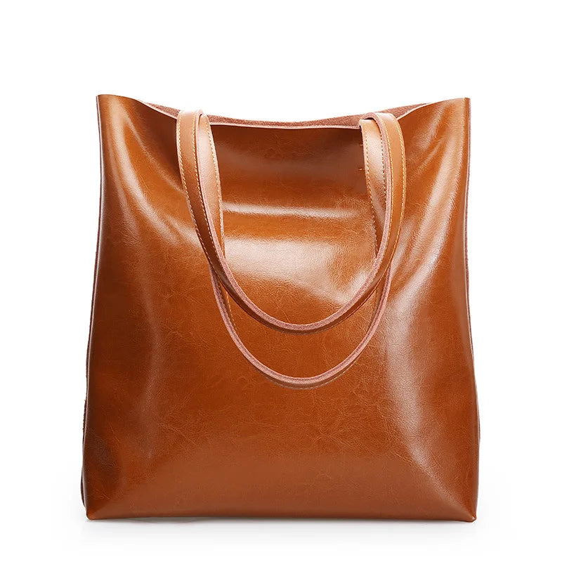Holly - Leather Structured Tote Bag