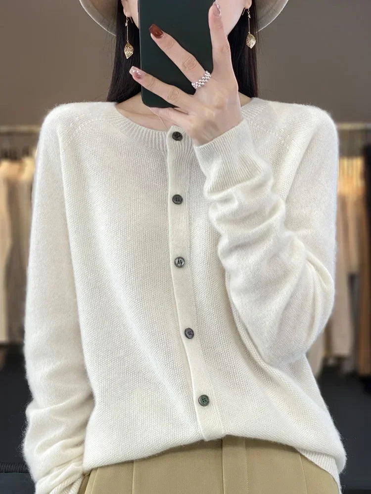 Women's Classic Button Front Ribbed Cardigan