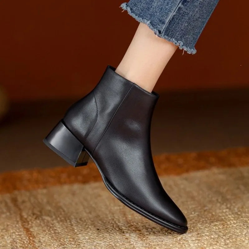 Sophia Chunky Heel Ankle Boots