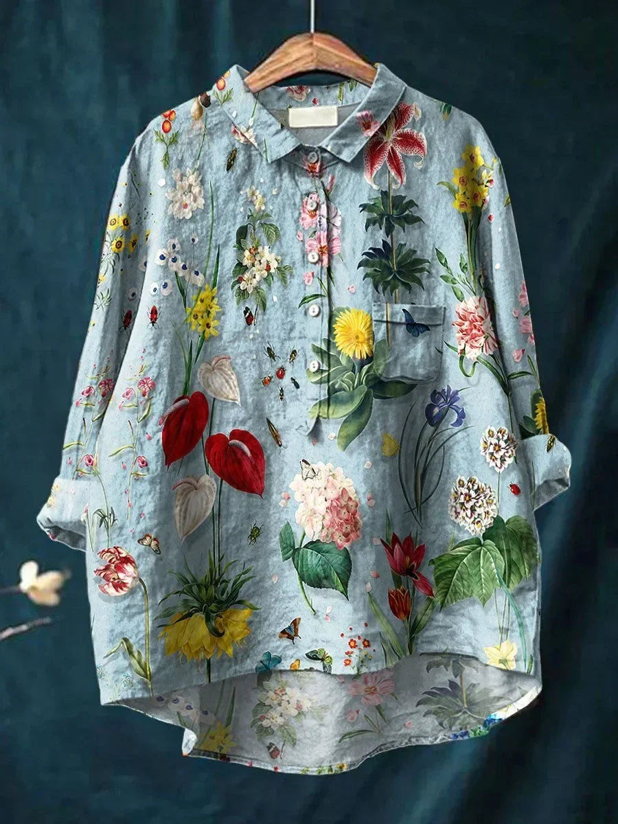 Stylish Loose-Fit Floral Blouse