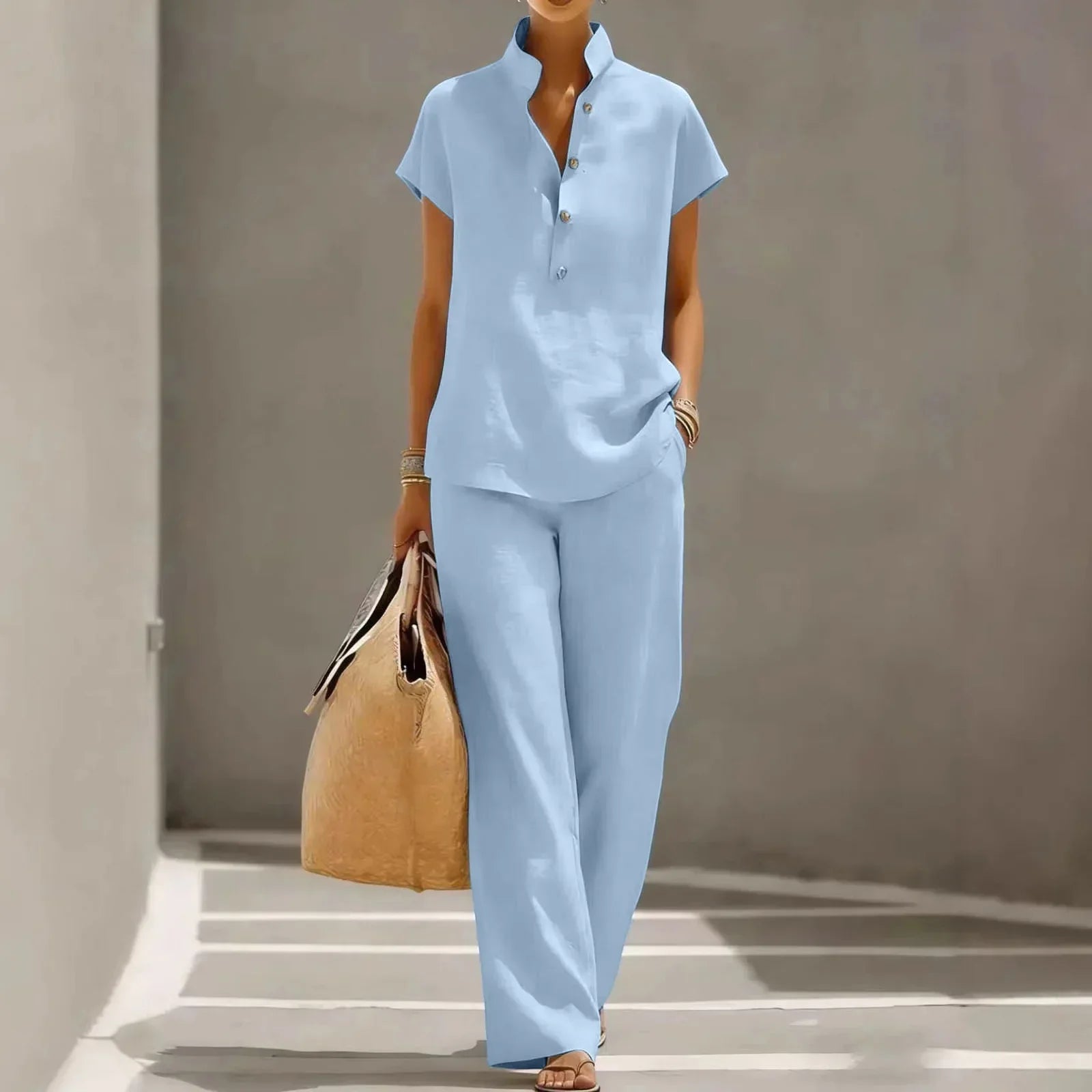 Women's Short Sleeve Two-Piece Lounge Set