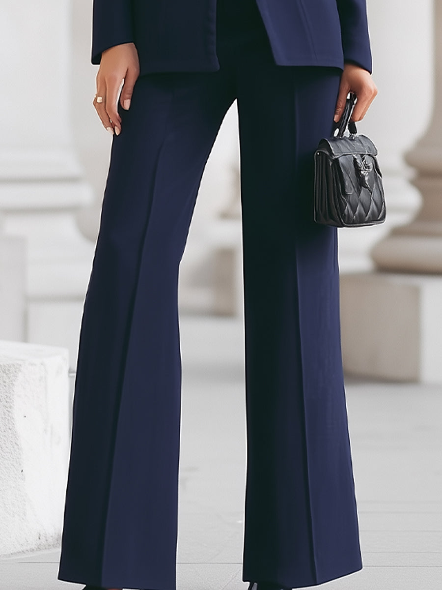 Ensemble tailleur ajusté deux pièces pour femme avec veste et pantalon