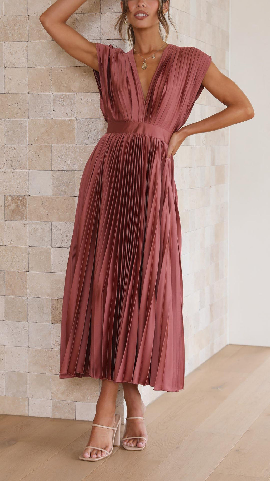 Stella - Pleated Maxi Dress