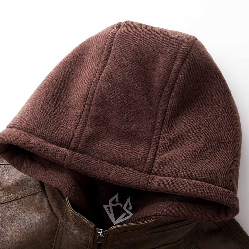 Parker - Vegan Leather Hooded Jacket