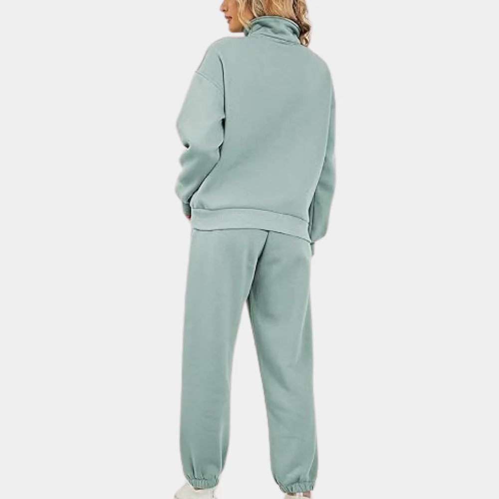 Women's Half-Zip Sweatshirt & Jogger Set