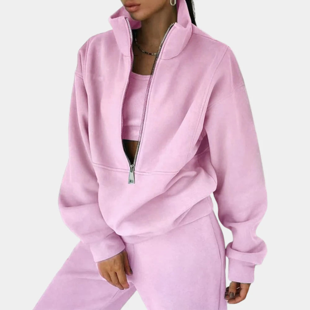 Women's Half-Zip Sweatshirt & Jogger Set