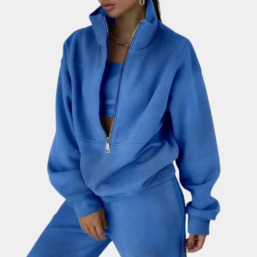 Women's Half-Zip Sweatshirt & Jogger Set